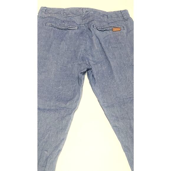 7 for all mankind linen blend cropped jogger pants women's 29 ALTERED - Picture 9 of 10